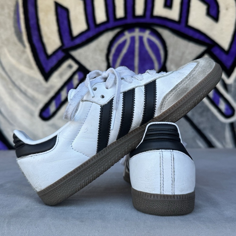 Size 4.5 - adidas Samba Classic OG J Cloud White Core Black IE3675 Kids - Picture 10 of 10